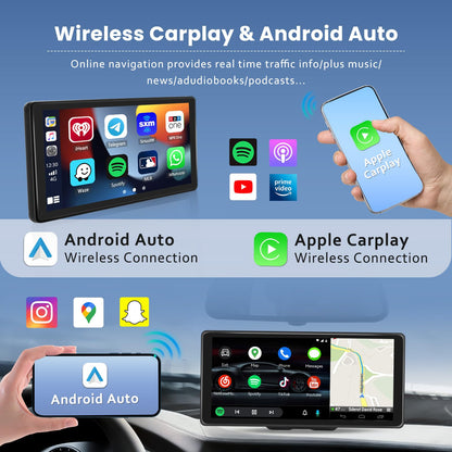 Next-Gen Portable Wireless Car Display Screen 10.6'' HD CarPlay/Android Auto
